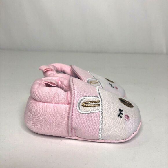 Baby Girls Infant First Walkers Shoes 0 - 6 Months Pink Rabbit Soft Soles - Picture 5 of 8